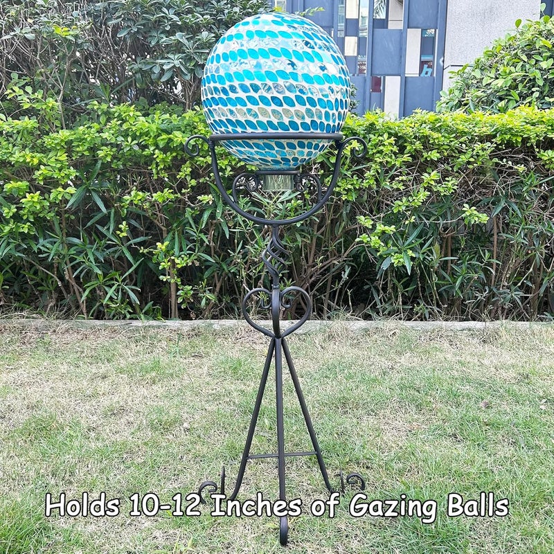 TICKCACY 26.7" H Gazing Ball Stand, 9”D Metal Gazing Globe Stand for 10 Inches Garden Gazing Globes, Vintage Gazing Ball Holder Display for Indoor Outdoor - Image 5